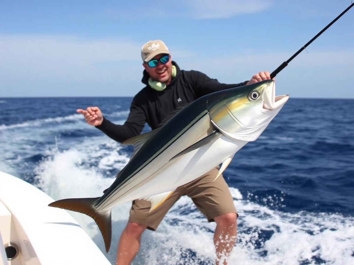 Angler with mahi